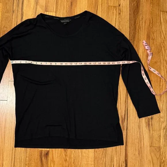 Banana Republic Black Stretch Knit Long Sleeve Top Size L NWOT - Picture 6 of 8